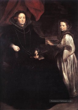  Anthony Art - Portrait de Porzia Imperiale et sa fille baroque peintre de cour Anthony van Dyck